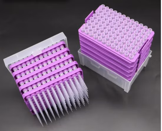 Konfu Medical Disposable Plastic PP 10UL Hot Sale Autoclaving Sterile Extended Length Universal Racked Pipette Tips with Filter